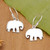 Sterling silver dangle earrings, 'Sulawesi Elephant' - Modern Elephant-Themed Sterling Silver Dangle Earrings