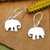 Sterling silver dangle earrings, 'Sulawesi Elephant' - Modern Elephant-Themed Sterling Silver Dangle Earrings