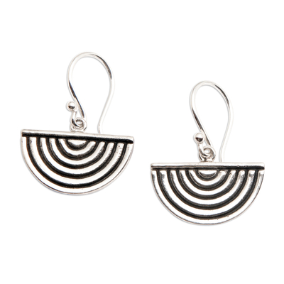 Sterling silver dangle earrings, 'Rainbow's Memory' - Polished Rainbow-Themed Sterling Silver Dangle Earrings