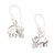 Sterling silver dangle earrings, 'Young Elephants' - Polished Elephant-Themed Sterling Silver Dangle Earrings