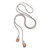 Collar lazo de cuarzo ahumado - Collar clásico de lazo de cuarzo ahumado facetado de seis quilates