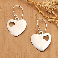 Featured review for Sterling silver dangle earrings, Heartfelt Thoughts