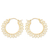 Gold-plated hoop earrings, 'Sanur Dawn' - High-Polished Sun-Shaped 18k Gold-Plated Hoop Earrings