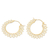 Gold-plated hoop earrings, 'Sanur Dawn' - High-Polished Sun-Shaped 18k Gold-Plated Hoop Earrings