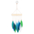 Wood and glass wind chime, 'Rhythm of Life' - Glass and Wood Wind Chime in Blue Teal Green and White