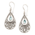 Blue topaz dangle earrings, 'Swinging Moon' - Sterling Silver Swinging Blue Topaz Stones Dangle Earrings