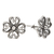 Sterling silver button earrings, 'Balinese Clover' - Lucky Four-Leaf Clover Openwork Silver Button Earrings