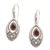 Garnet dangle earrings, 'Sacred Romance' - Classic Polished One-Carat Natural Garnet Dangle Earrings