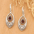 Garnet dangle earrings, 'Sacred Romance' - Classic Polished One-Carat Natural Garnet Dangle Earrings