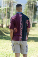 Men's cotton batik shirt, 'Sunshine in Ubud' - Men's Short-Sleeved Batik Cotton Button Shirt from Bali