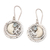 Blue topaz dangle earrings, 'Sleeping Moon' - Blue Topaz and Sterling Silver Crescent Moon Dangle Earrings