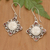 Garnet dangle earrings, 'Joy Dream' - Sterling Silver and Garnet Sleeping Moon Dangle Earrings (image 2) thumbail