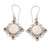 Garnet dangle earrings, 'Joy Dream' - Sterling Silver and Garnet Sleeping Moon Dangle Earrings thumbail