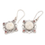 Garnet dangle earrings, 'Joy Dream' - Sterling Silver and Garnet Sleeping Moon Dangle Earrings