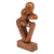 Wood sculpture, 'Sweet Couple' - Modern Hand-Carved Suar Wood Sculpture of Abstract Couple