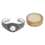 Sterling silver cuff bracelet, 'Blooming Sun' - Sterling Silver Cuff Bracelet with Hand-Carved Sun Motif