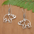 Sterling silver dangle earrings, 'Teeny Elephants' - Polished Elephant-Shaped Sterling Silver Dangle Earrings