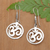 Sterling silver dangle earrings, 'Bali's Om' - Om-Themed Traditional Round Sterling Silver Dangle Earrings