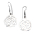 Sterling silver dangle earrings, 'Bali's Om' - Om-Themed Traditional Round Sterling Silver Dangle Earrings