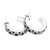 Sterling silver half-hoop earrings, 'Clover Nimbus' - Classic Clover-Themed Sterling Silver Half-Hoop Earrings