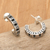 Sterling silver half-hoop earrings, 'Island Wheel' - Oxidized and Polished Sterling Silver Half-Hoop Earrings