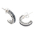 Sterling silver half-hoop earrings, 'Woven Fate' - Traditional Sterling Silver Half-Hoop Earrings from Bali