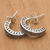 Sterling silver half-hoop earrings, 'Woven Fate' - Traditional Sterling Silver Half-Hoop Earrings from Bali