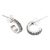 Sterling silver half-hoop earrings, 'Paradisial Nimbus' - Classic Flower-Themed Sterling Silver Half-Hoop Earrings thumbail