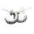 Sterling silver half-hoop earrings, 'Paradisial Nimbus' - Classic Flower-Themed Sterling Silver Half-Hoop Earrings (image 2c) thumbail