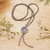 Amethyst lariat necklace, 'Amethyst Sense' - Fair Trade Balinese Faceted 1-Carat Amethyst Lariat Necklace