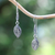 Sterling silver dangle earrings, 'Leafy Aura' - Leaf-Inspired Sterling Silver Dangle Earrings from Bali