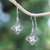 Sterling silver dangle earrings, 'Frangipani Spirit' - Frangipani-Themed Sterling Silver Floral Dangle Earrings