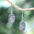 Sterling silver dangle earrings, 'Fantasy Blooms' - Oxidized Polished Sterling Silver Floral Dangle Earrings