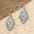 Citrine dangle earrings, 'Kite Festival in Yellow' - Geometric Floral Silver Dangle Earrings with Citrine Stones