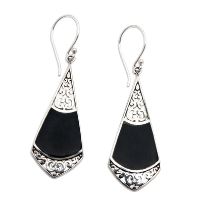 Sterling silver dangle earrings, 'Triumphant Lady' - Classic Balinese Sterling Silver Dangle Earrings