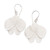 Hand-carved dangle earrings, 'Snowy Orchid' - Hand-Carved Orchid Bloom-Shaped Dangle Earrings thumbail