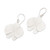 Hand-carved dangle earrings, 'Snowy Orchid' - Hand-Carved Orchid Bloom-Shaped Dangle Earrings (image 2c) thumbail