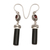 Garnet dangle earrings, 'Pedestal of Passion' - Natural Garnet and Sterling Silver Pillar Dangle Earrings