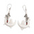 Pendientes colgantes granate - Pendientes colgantes de granate natural con temática de luna y búho de Bali