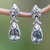 Blue topaz dangle earrings, 'Fantasy Nest' - Balinese Silver Dangle Earrings with Blue Topaz Gemstones