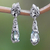 Blue topaz dangle earrings, 'Azure Forest' - Silver Dangle Earrings with Faceted Blue Topaz Gemstones