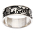 Sterling silver band ring, 'Lion Legend' - Lion-Themed Polished Sterling Silver Band Ring