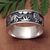 Sterling silver band ring, 'Lion Legend' - Lion-Themed Polished Sterling Silver Band Ring