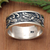 Sterling silver band ring, 'Dragonfly Legend' - Dragonfly-Themed Polished Sterling Silver Band Ring