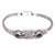 Granat-Anhänger-Armband, „Crimson Infinity“ – Silbernes Granat-Anhänger-Armband mit Unendlichkeitssymbol-Motiv