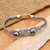 Amethyst pendant bracelet, 'Purple Infinity' - Silver Amethyst Pendant Bracelet with Infinity Symbol Motif