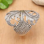 Sterling silver cocktail ring, 'Summer Palm' - Classic Oxidized and Polished Sterling Silver Cocktail Ring