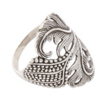 Sterling silver cocktail ring, 'Summer Palm' - Classic Oxidized and Polished Sterling Silver Cocktail Ring