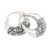 Sterling silver hoop earrings, 'Floral Bridge' - Polished and Oxidized Sterling Silver Floral Hoop Earrings