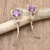 Amethyst drop earrings, 'Flowers for the Wise' - Flower-Shaped Faceted One-Carat Amethyst Drop Earrings (image 2) thumbail